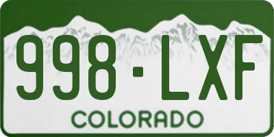 CO license plate 998LXF