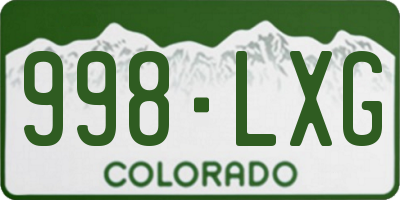 CO license plate 998LXG