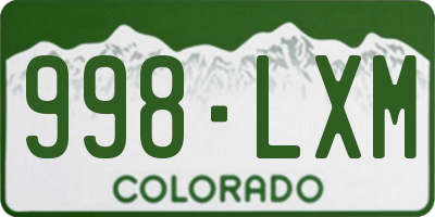 CO license plate 998LXM