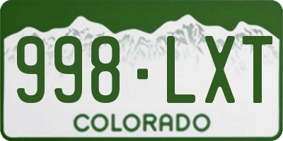 CO license plate 998LXT