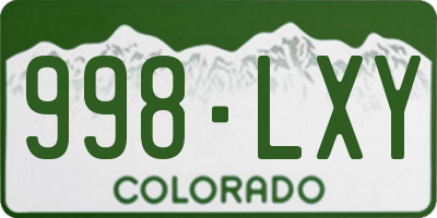 CO license plate 998LXY