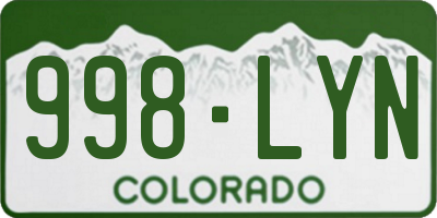 CO license plate 998LYN