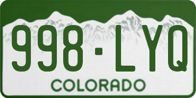 CO license plate 998LYQ