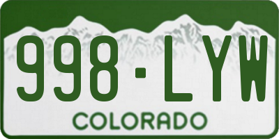 CO license plate 998LYW