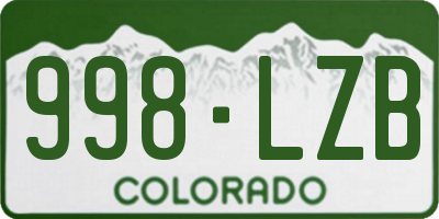 CO license plate 998LZB