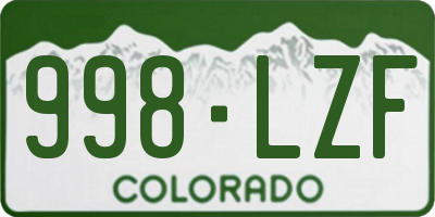 CO license plate 998LZF