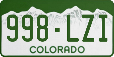 CO license plate 998LZI