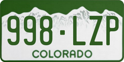 CO license plate 998LZP