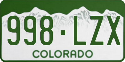 CO license plate 998LZX