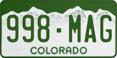 CO license plate 998MAG