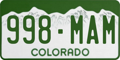 CO license plate 998MAM