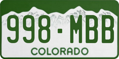 CO license plate 998MBB