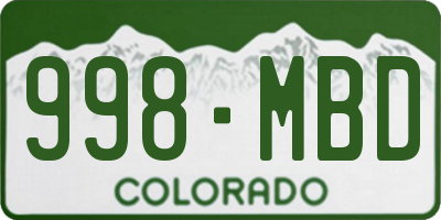 CO license plate 998MBD