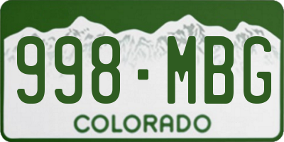 CO license plate 998MBG