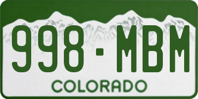 CO license plate 998MBM