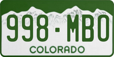 CO license plate 998MBO