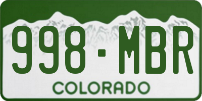 CO license plate 998MBR