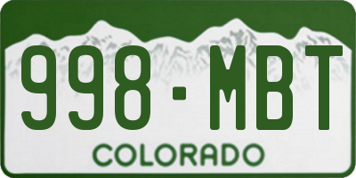 CO license plate 998MBT