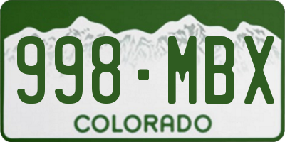 CO license plate 998MBX