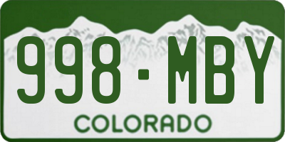 CO license plate 998MBY