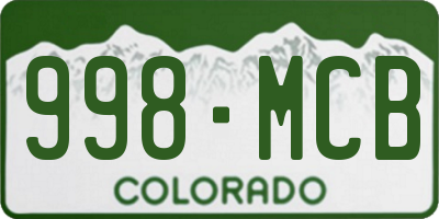CO license plate 998MCB