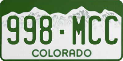 CO license plate 998MCC
