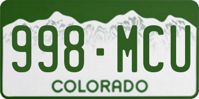 CO license plate 998MCU