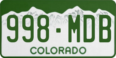 CO license plate 998MDB