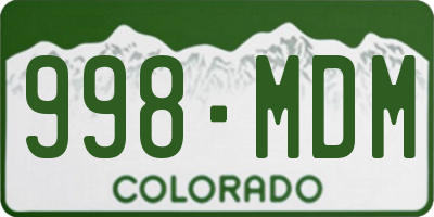 CO license plate 998MDM