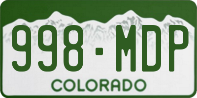 CO license plate 998MDP