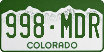 CO license plate 998MDR