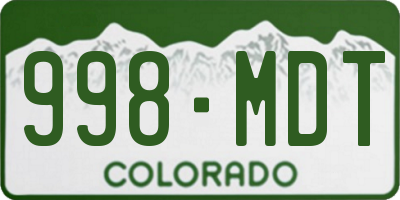 CO license plate 998MDT