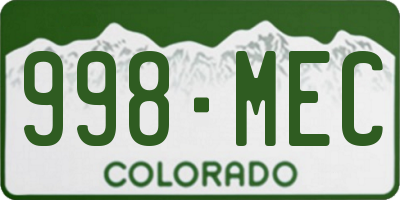 CO license plate 998MEC