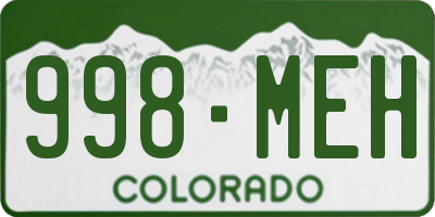 CO license plate 998MEH