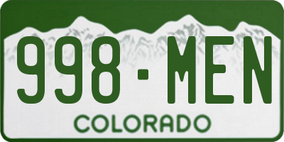 CO license plate 998MEN