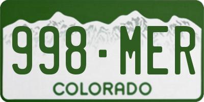 CO license plate 998MER