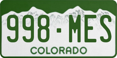 CO license plate 998MES