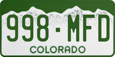 CO license plate 998MFD