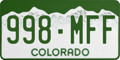 CO license plate 998MFF