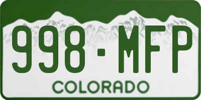 CO license plate 998MFP