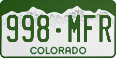CO license plate 998MFR