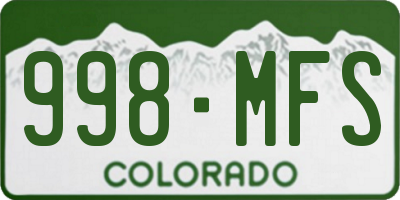 CO license plate 998MFS