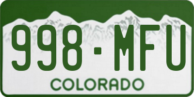 CO license plate 998MFU