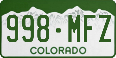 CO license plate 998MFZ