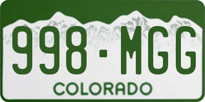 CO license plate 998MGG