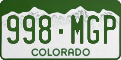 CO license plate 998MGP