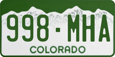 CO license plate 998MHA