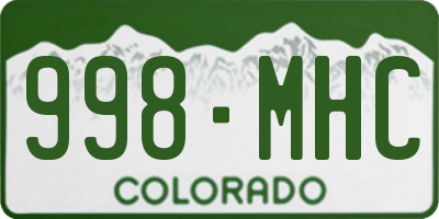 CO license plate 998MHC