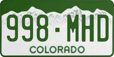 CO license plate 998MHD