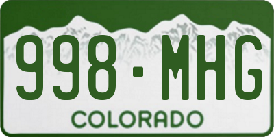 CO license plate 998MHG